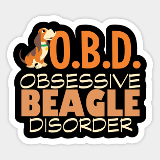 Cute Obsessive Beagle Disorder Sticker